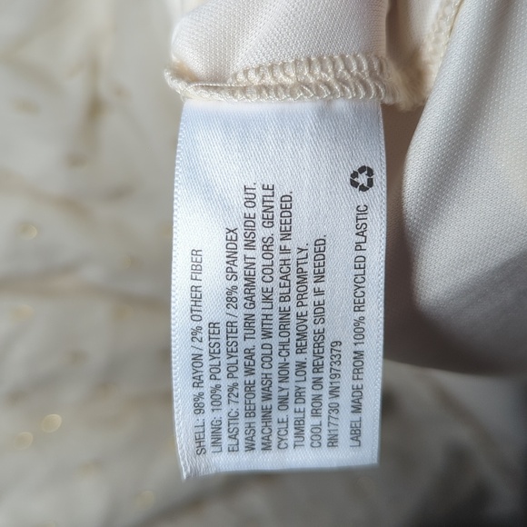 Art Class Off-White Smocked Dress with Gold Dots, Lined, Girls Size L 10/12 - Picture 4 of 5